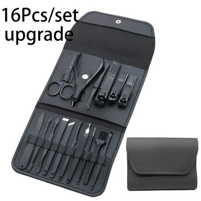 16 tk küünekääride komplekt roostevabast terasest maniküürilõikuri komplektid küünekäärid trimmer kaasaskantav maniküürilõikuri tööriistade meigikomplekt