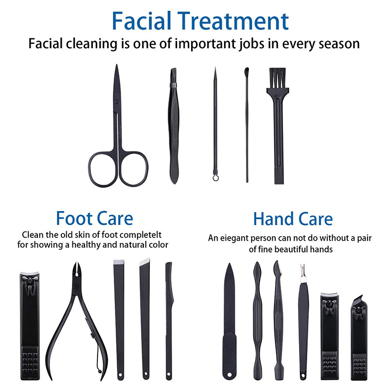 16 tk küünekääride komplekt roostevabast terasest maniküürilõikuri komplektid küünekäärid trimmer kaasaskantav maniküürilõikuri tööriistade meigikomplekt