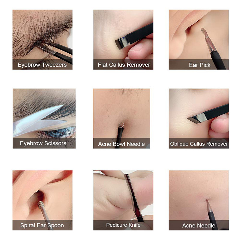 9/18/Pcs/Set Grickalice za nokte Kompleti rezača za manikuru od nehrđajućeg čelika Škare za nokte Trimer Prijenosni alat za škarica za manikuru Set šminke