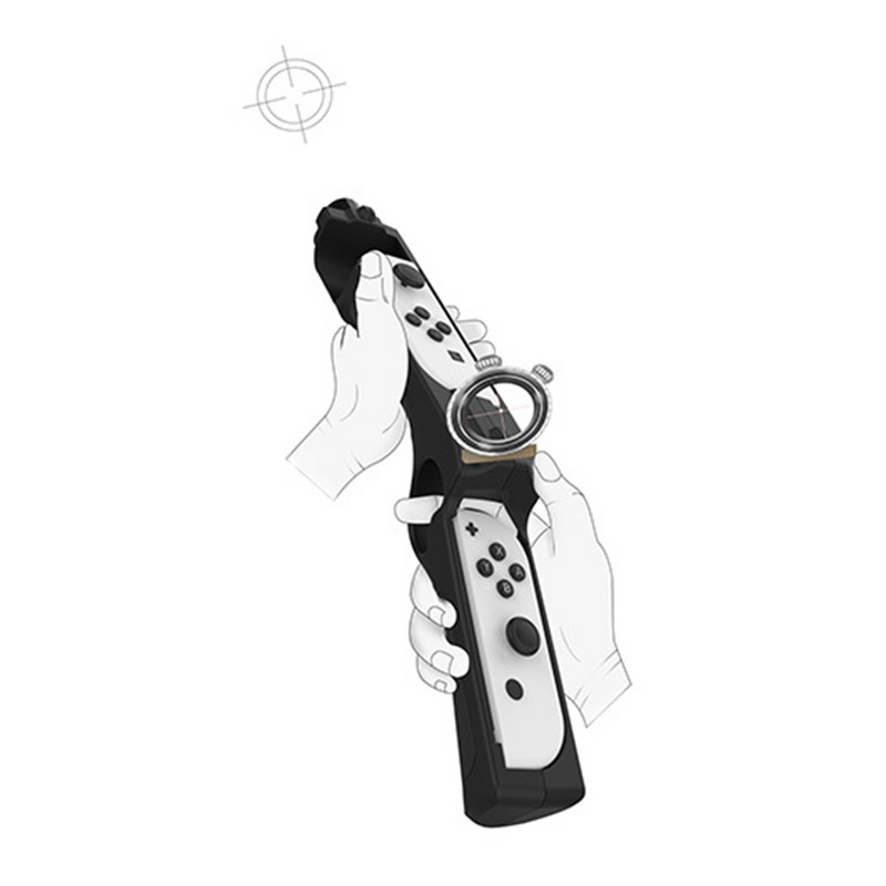 Mâner pentru controler în formă de pistol de joc Mâneruri de mână Carcasă potrivită pentru Nintendo Switch / Switch Accesorii OLED Mâner negru/alb