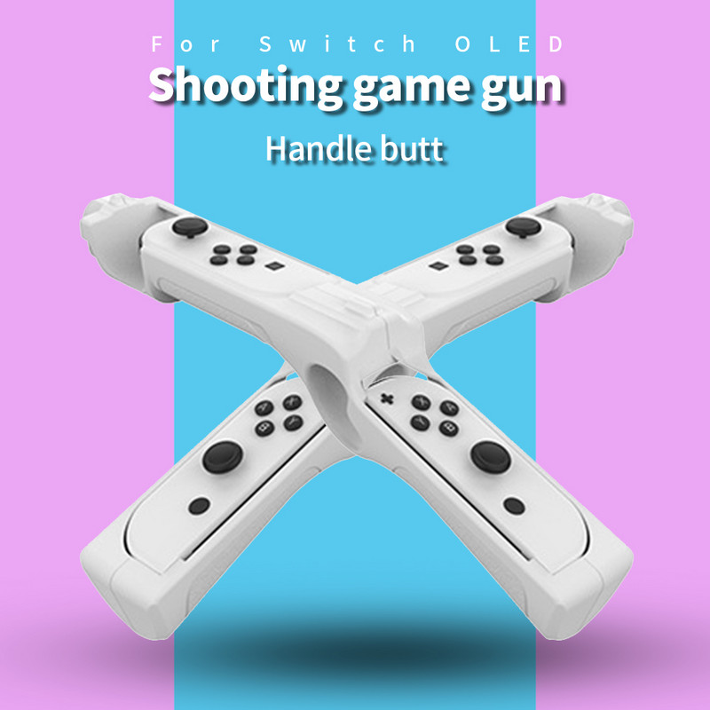 Mâner pentru controler în formă de pistol de joc Mâneruri de mână Carcasă potrivită pentru Nintendo Switch / Switch Accesorii OLED Mâner negru/alb