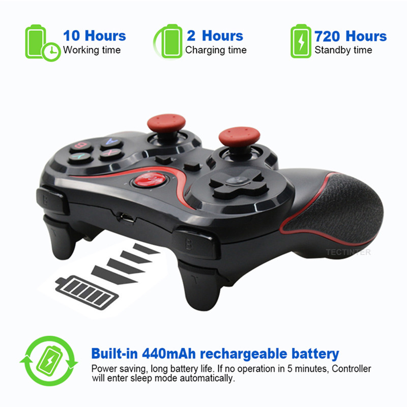 Joystick fără fir Terios T3 X3 Gamepad pentru controler de joc pentru PC, suport Bluetooth BT3.0 Joystick pentru telefon mobil, tabletă, suport TV Box