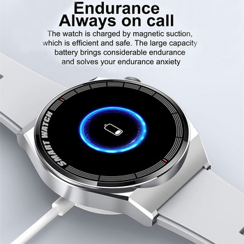 2022 Нов смарт часовник с Bluetooth обаждане за мъже Музикален плейър Водоустойчив спортен фитнес тракер Каишка от неръждаема стомана Смарт часовник за мъже+кутия