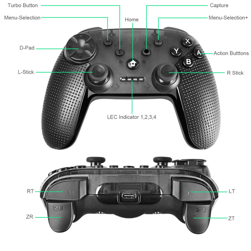 Controler fără fir cu șase axe pentru Switch Pro pentru Switch Pro/Android/Windows (PC)/PS3 Smart Phone Tablet PS3 Joystick Gamepad