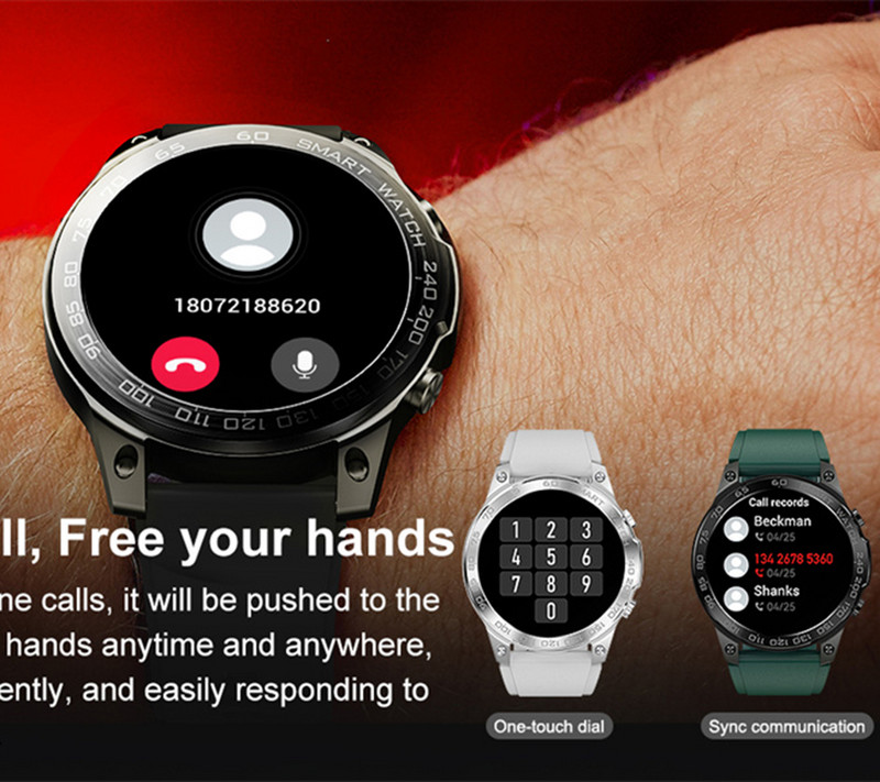 Novi sportski vodootporni pametni sat za muškarce Podržava zaslon za plivanje Uvijek prikazuje 400MAh velika baterija NFC Bluetooth poziv Pametni sat za muškarce