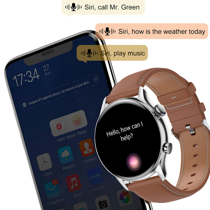 Bluetooth Call Smart Watch Femei NFC AI Language 1,36 inch 390*390 HD Display Afișează întotdeauna ora Smartwatch Ecran de blocare cu parolă
