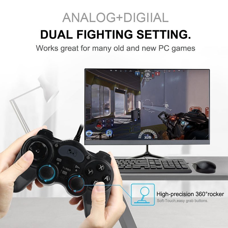Controler de joc pentru PC cu fir 7 în 1 Gamepad pentru PS3/PC360 Joystick Android cu convertor OTG pentru Switch NS Suport jocuri Steam
