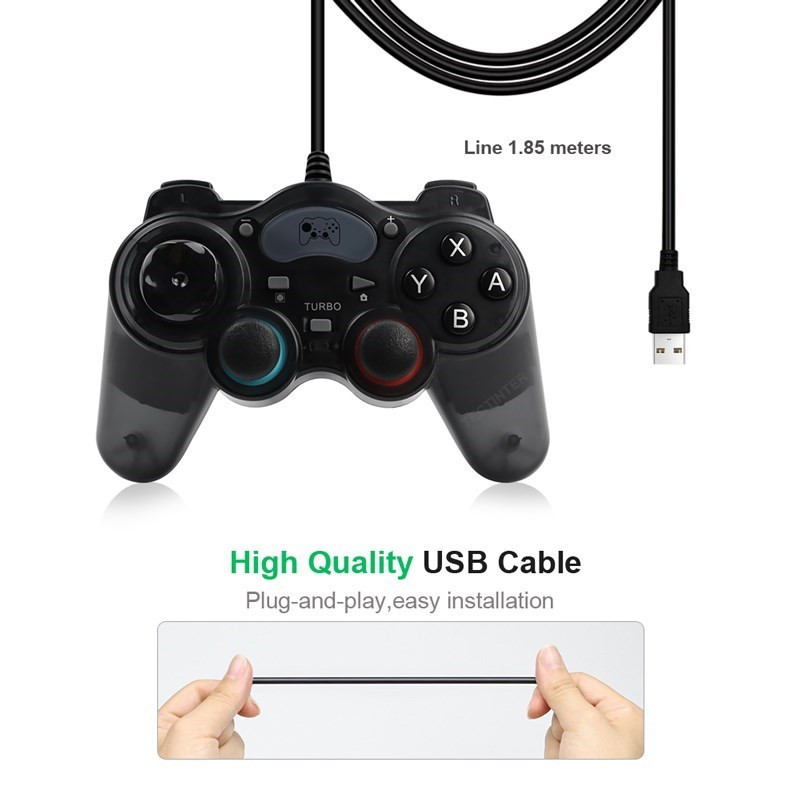 Controler de joc pentru PC cu fir 7 în 1 Gamepad pentru PS3/PC360 Joystick Android cu convertor OTG pentru Switch NS Suport jocuri Steam