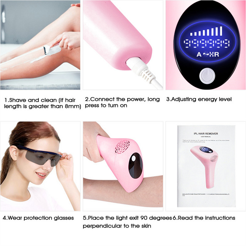 900000 светкавици Лазерен епилатор Перманентна IPL машина за обезкосмяване Безболезнен електрически фотоепилатор за лице Устройство за женски бикини