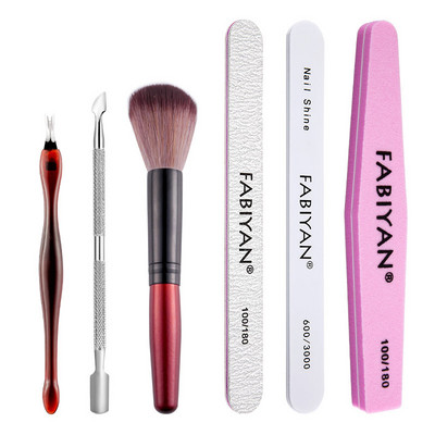 Set de manichiură Dispozitiv de tuns cuticule Pile pentru arta unghiilor Instrument de șlefuire tampon de șlefuire Perie de curățare Foarfece Dispozitiv de îndepărtare a pielii moarte Pix pentru puncte