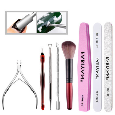 Set de manichiură Dispozitiv de tuns cuticule Pile pentru arta unghiilor Instrument de șlefuire tampon de șlefuire Perie de curățare Foarfece Dispozitiv de îndepărtare a pielii moarte Pix pentru puncte