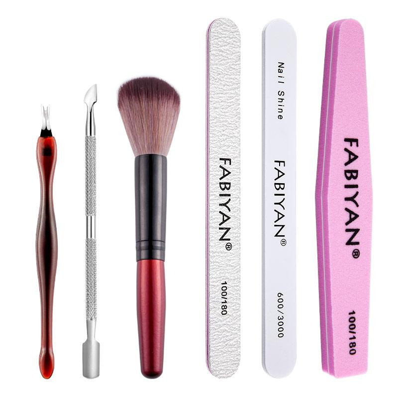 Set de manichiură Dispozitiv de tuns cuticule Pile pentru arta unghiilor Instrument de șlefuire tampon de șlefuire Perie de curățare Foarfece Dispozitiv de îndepărtare a pielii moarte Pix pentru puncte