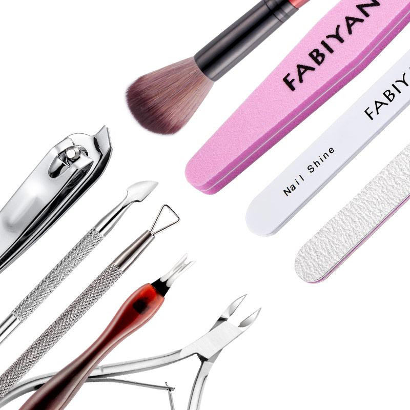 Set de manichiură Dispozitiv de tuns cuticule Pile pentru arta unghiilor Instrument de șlefuire tampon de șlefuire Perie de curățare Foarfece Dispozitiv de îndepărtare a pielii moarte Pix pentru puncte