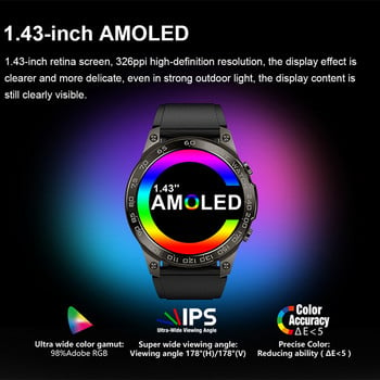 NFC Bluetooth Call Смарт часовник Мъжки AMOLED Винаги показвай часовник IP68 Водоустойчив за плуване 400mAh ултра-дълъг режим на готовност Смарт часовник Човек