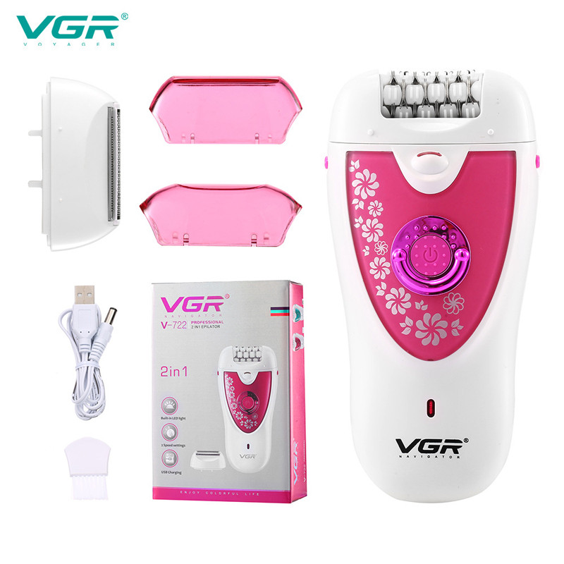 Aparat de bărbierit multifuncțional pentru femei VGR Epilator electric pentru îndepărtarea părului Spălare corporală Voltaj universal V-722