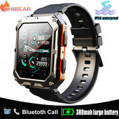 Ceas inteligent ChiBear în aer liber Apel Bluetooth IP68 Rezistent la apă 380mAh Standby lung Ecran HD de 1,83 inci Ceasuri sport Ceas inteligent pentru bărbați