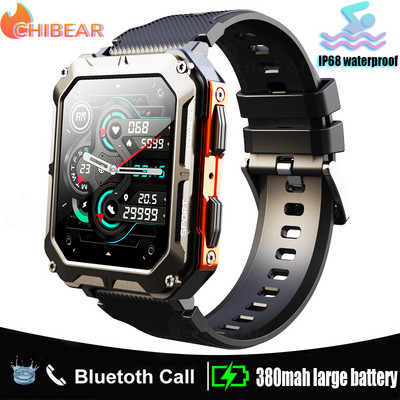 „ChiBear“ lauko išmanusis laikrodis „Bluetooth Call“ IP68 Atsparus vandeniui 380 mAh ilgas budėjimo režimas 1,83 colio HD ekranas Sportiniai laikrodžiai Vyriški išmanieji laikrodžiai