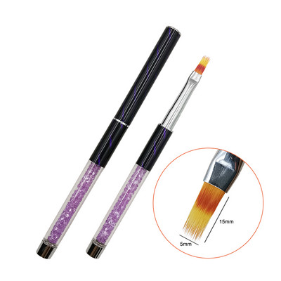1 buc Perie Ombre Nail Art UV Gel Lac Violet Gradient Culoare Stras Cristal Acrilic Nail Drawing Pen
