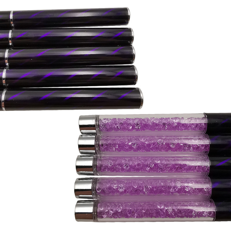1 buc Perie Ombre Nail Art UV Gel Lac Violet Gradient Culoare Stras Cristal Acrilic Nail Drawing Pen