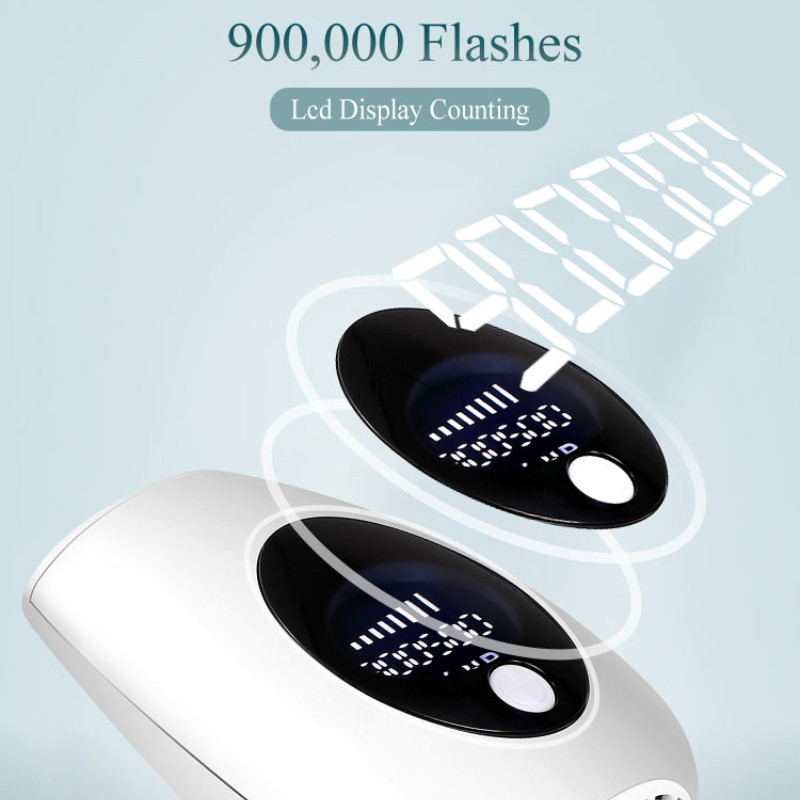 Epilator laser cu 900000 de flash-uri Fotoepilator IPL ușoară, fără durere, pentru îndepărtarea părului, depilatoare cu afișaj LCD permanent, aparat de epilat
