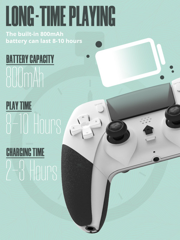 DATA FROG Controler wireless compatibil Bluetooth pentru controler PS4 Gamepad pentru PC Joystick pentru consola de jocuri PS4 Pro/Slim 2023