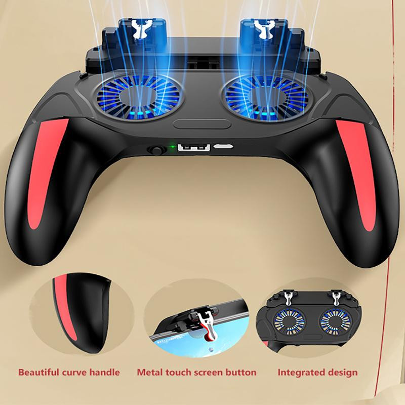 H10 Dodaci za igranje Ručni grip Kontroler igre Joystick Gamepad za Pubg Trigger Dual Cooling Ventilator Hladnjak za igre za telefon