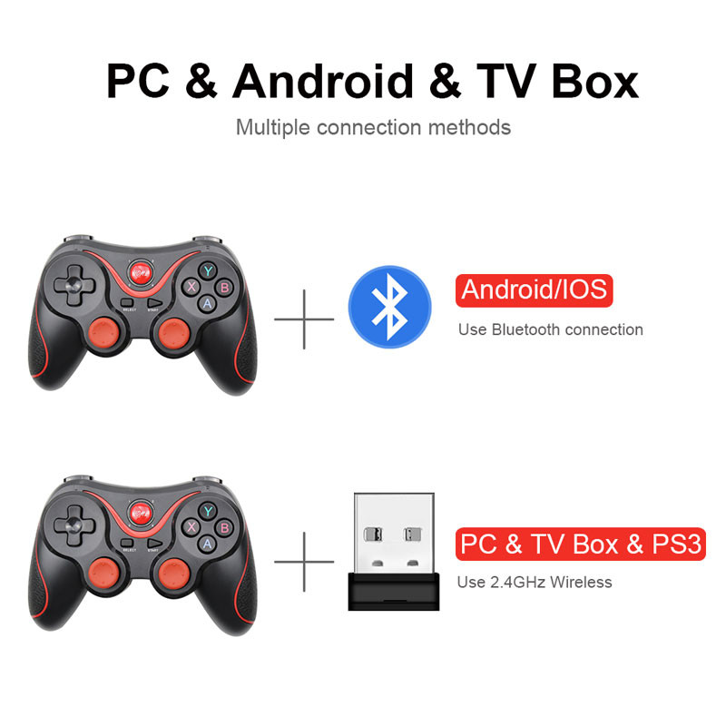 T3 Wireless Gamepad Wireless Joystick Game Controller Bluetooth BT3.0 Joystick pentru IOS Android Phone PC Tablet TV Box Holder