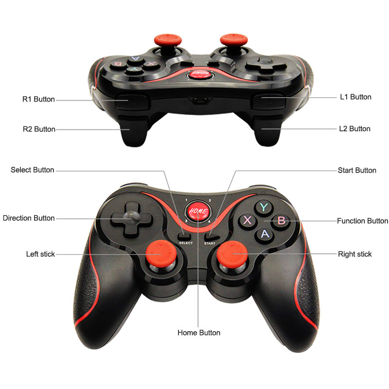T3 Wireless Gamepad Wireless Joystick Game Controller Bluetooth BT3.0 Joystick pentru IOS Android Phone PC Tablet TV Box Holder