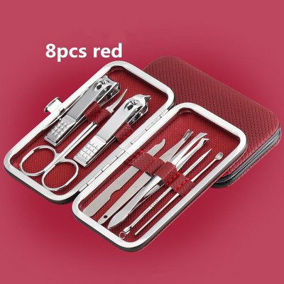 7/8/12/16/19db Vágó körömvágó szett Lábköröm olló Rozsdamentes acél körömvágó manikűr szépségápolási eszköz készlet
