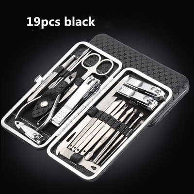 7/8/12/16/19db Vágó körömvágó szett Lábköröm olló Rozsdamentes acél körömvágó manikűr szépségápolási eszköz készlet