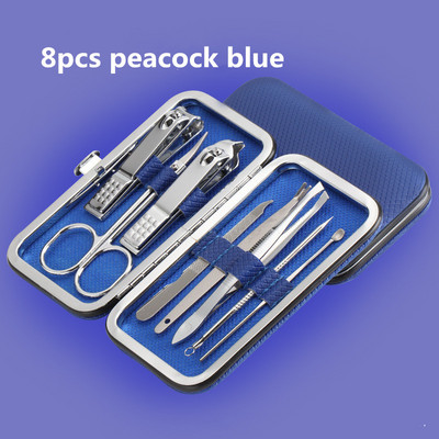 7/8/12/16/19db Vágó körömvágó szett Lábköröm olló Rozsdamentes acél körömvágó manikűr szépségápolási eszköz készlet