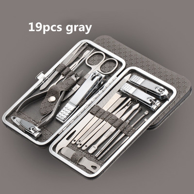 7/8/12/16/19db Vágó körömvágó szett Lábköröm olló Rozsdamentes acél körömvágó manikűr szépségápolási eszköz készlet
