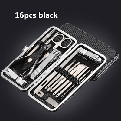 7/8/12/16/19db Vágó körömvágó szett Lábköröm olló Rozsdamentes acél körömvágó manikűr szépségápolási eszköz készlet