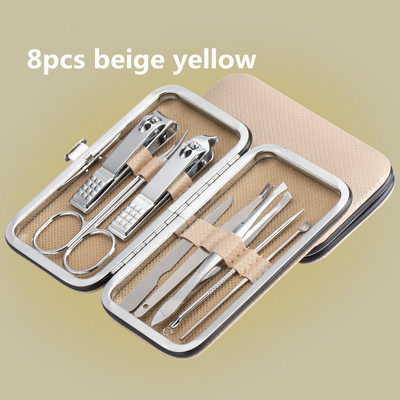 7/8/12/16/19db Vágó körömvágó szett Lábköröm olló Rozsdamentes acél körömvágó manikűr szépségápolási eszköz készlet