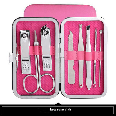 7/8/12/16/19db Vágó körömvágó szett Lábköröm olló Rozsdamentes acél körömvágó manikűr szépségápolási eszköz készlet