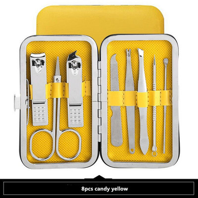 7/8/12/16/19db Vágó körömvágó szett Lábköröm olló Rozsdamentes acél körömvágó manikűr szépségápolási eszköz készlet