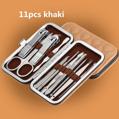7/8/12/16/19db Vágó körömvágó szett Lábköröm olló Rozsdamentes acél körömvágó manikűr szépségápolási eszköz készlet