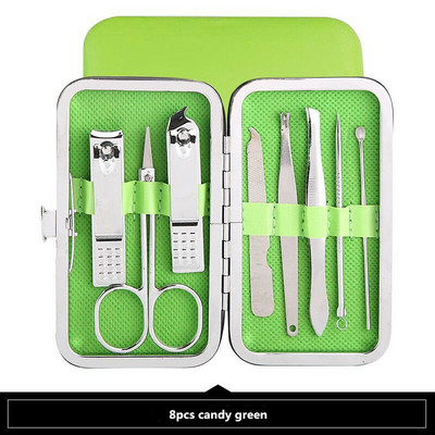 7/8/12/16/19db Vágó körömvágó szett Lábköröm olló Rozsdamentes acél körömvágó manikűr szépségápolási eszköz készlet