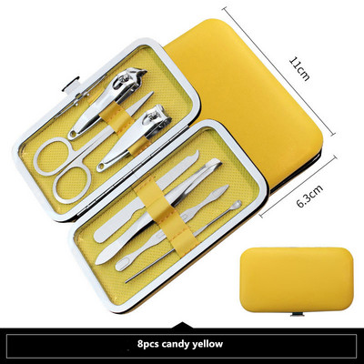 7/8/12/16/19db Vágó körömvágó szett Lábköröm olló Rozsdamentes acél körömvágó manikűr szépségápolási eszköz készlet