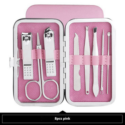 7/8/12/16/19db Vágó körömvágó szett Lábköröm olló Rozsdamentes acél körömvágó manikűr szépségápolási eszköz készlet