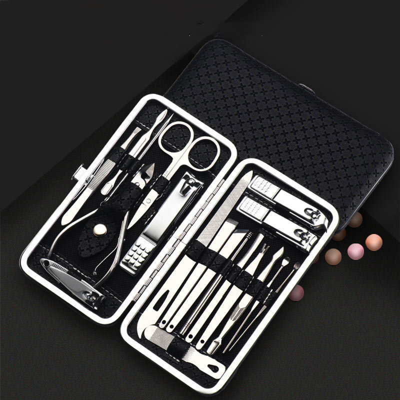 7/8/12/16/19db Vágó körömvágó szett Lábköröm olló Rozsdamentes acél körömvágó manikűr szépségápolási eszköz készlet