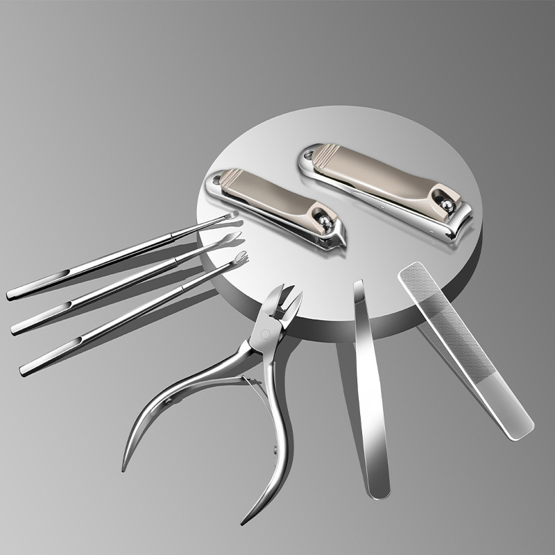 Set de 8 bucăți/set de tăietoare de unghii, foarfece pentru tăierea unghiilor din oțel inoxidabil, set de instrumente de tăiat unghii de înaltă calitate, set portabil de călătorie