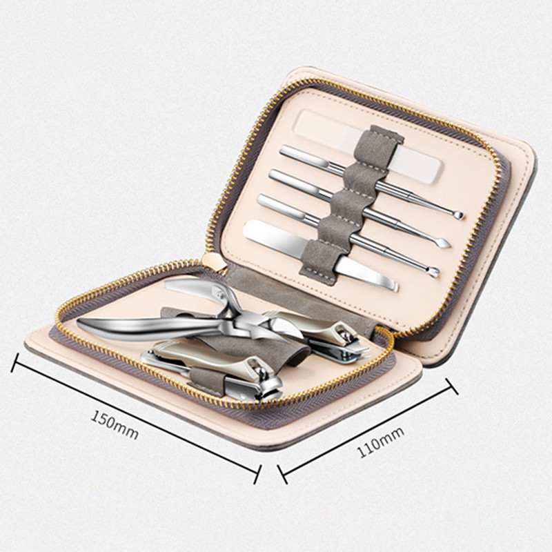 Set de 8 bucăți/set de tăietoare de unghii, foarfece pentru tăierea unghiilor din oțel inoxidabil, set de instrumente de tăiat unghii de înaltă calitate, set portabil de călătorie