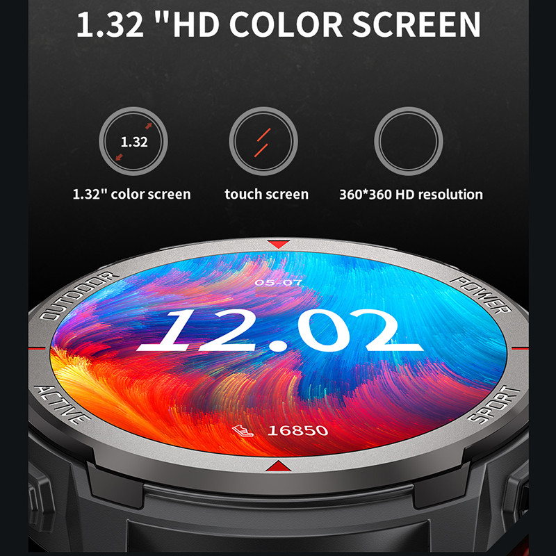 2022 Νέο Bluetooth Call Ανδρικό ρολόι 1,32 ιντσών 360*360 HD με οθόνη ρολόι Sports Fitness Tracker Sports Waterproof Smartwatch