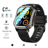 Ceas inteligent cu apelare Bluetooth 2022, cu baterie mare, 410 mAh, ceas sport în aer liber, detectie ritm cardiac IP68, ceas inteligent impermeabil pentru bărbați