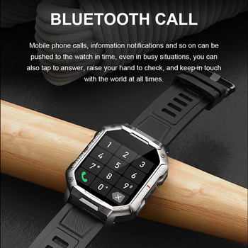 2022 Нов смарт часовник с Bluetooth разговори 410 mAh голяма батерия Спортен часовник на открито Откриване на сърдечен ритъм IP68 Водоустойчив смарт часовник Мъжки