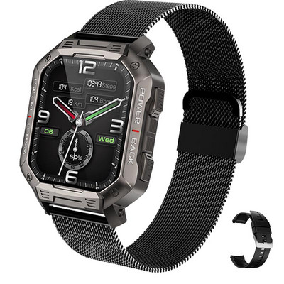 Ceas inteligent cu apelare Bluetooth 2022, cu baterie mare, 410 mAh, ceas sport în aer liber, detectie ritm cardiac IP68, ceas inteligent impermeabil pentru bărbați