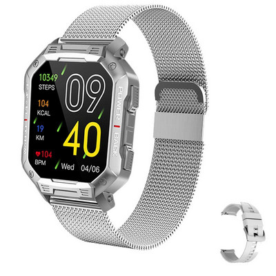 Ceas inteligent cu apelare Bluetooth 2022, cu baterie mare, 410 mAh, ceas sport în aer liber, detectie ritm cardiac IP68, ceas inteligent impermeabil pentru bărbați