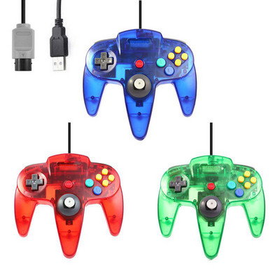 „Nintend N64 Gamepad“ permatomas laidinis valdiklis žaidimų vairasvirtei, skirtas „Mac“ žaidimų pultams