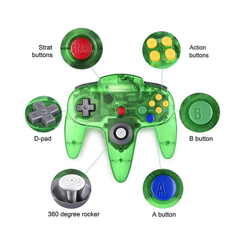 Pentru Nintend N64 Gamepad Controller cu fir transparent Gaming Joystick Gamepad pentru gamepad-uri Mac